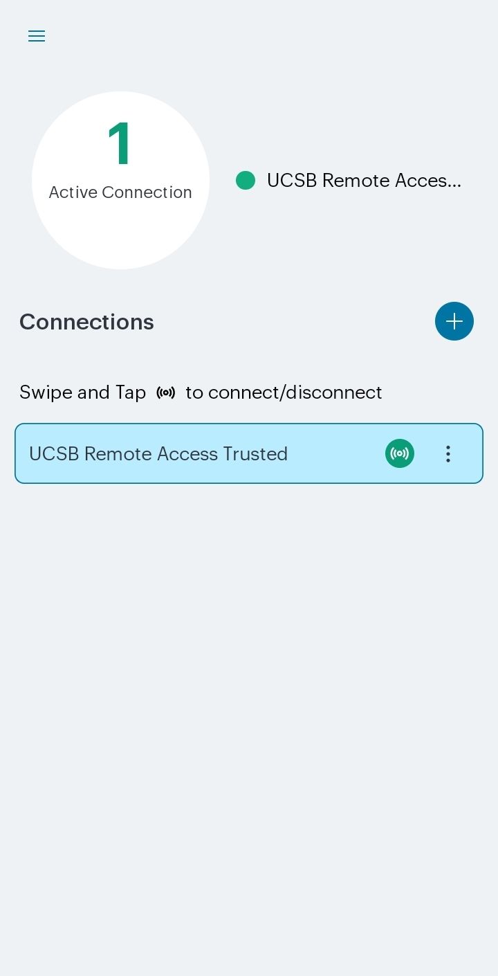 vpn android connection status screen