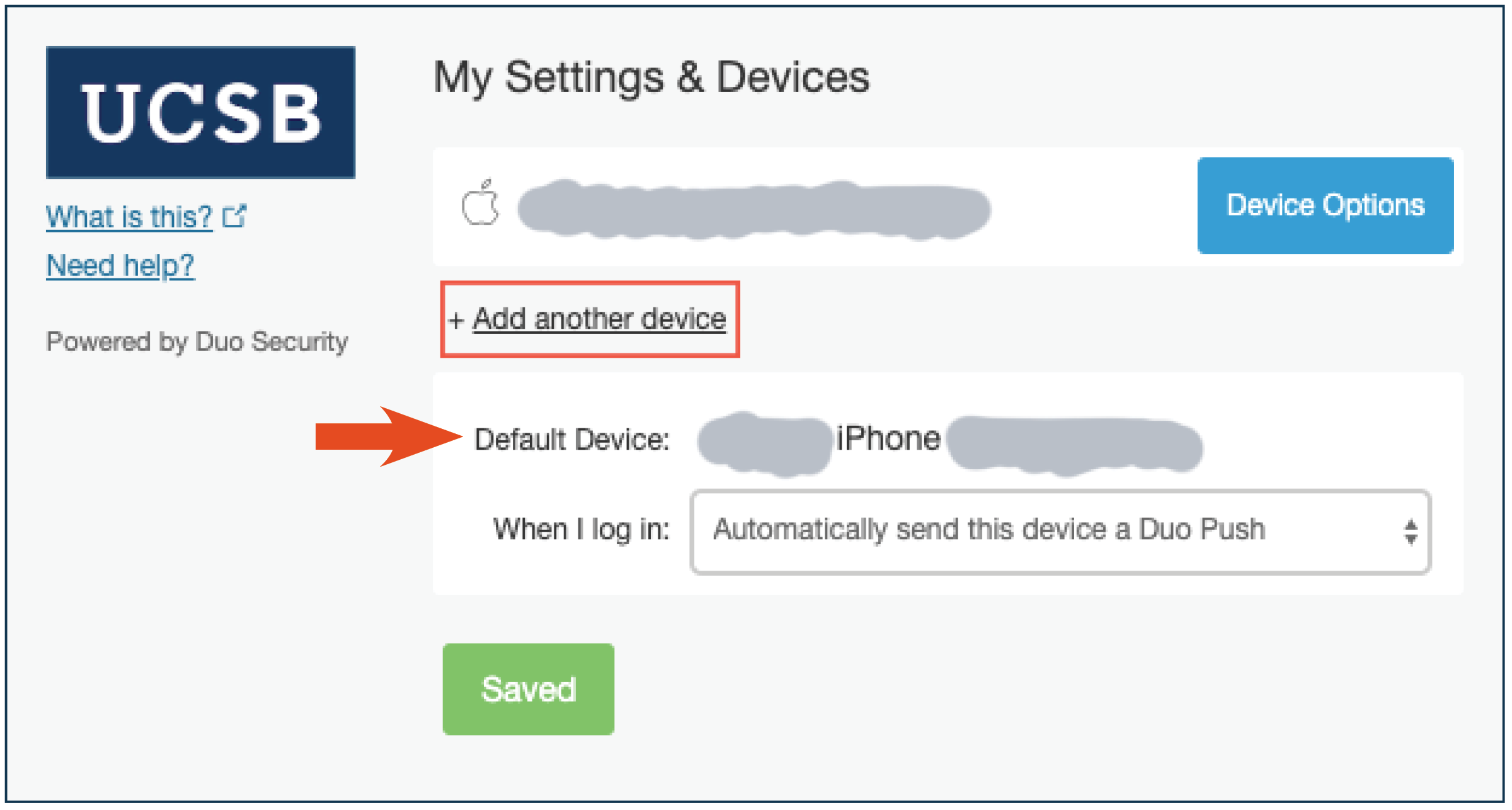Add another device - Screenshot