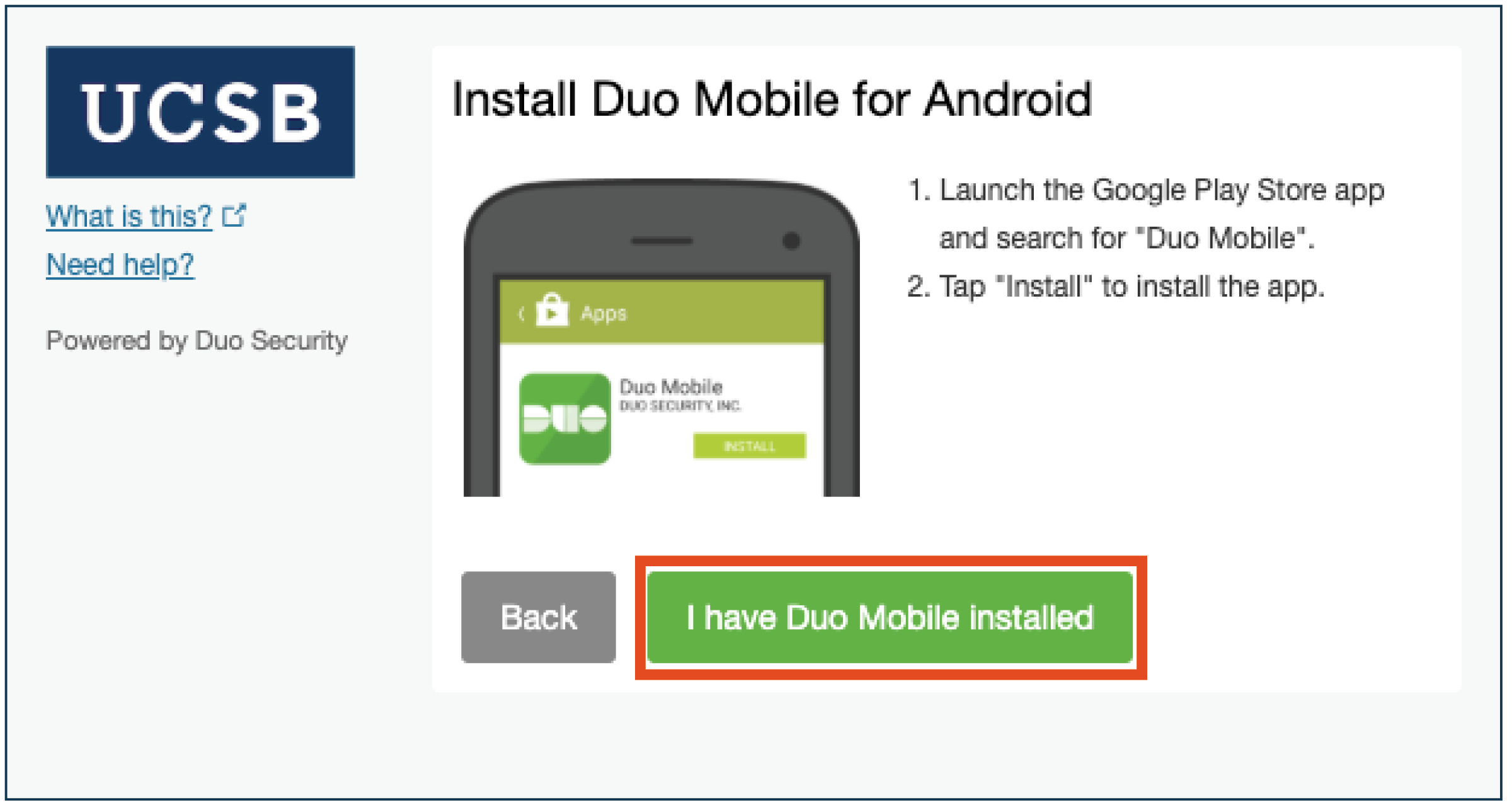 Install Duo Mobile for Android - Screenshot