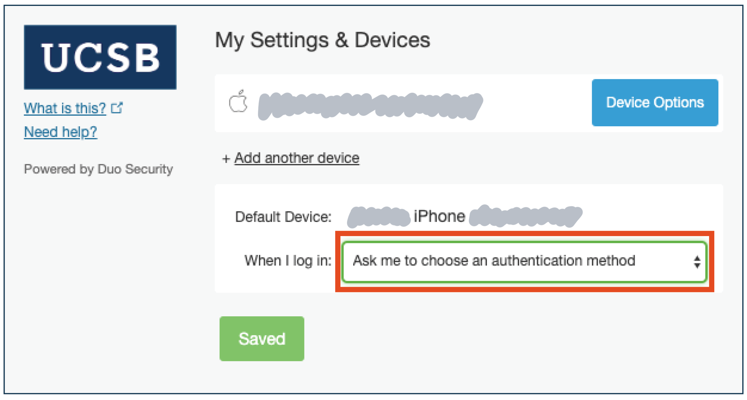My Setting & Devices - Screenshot