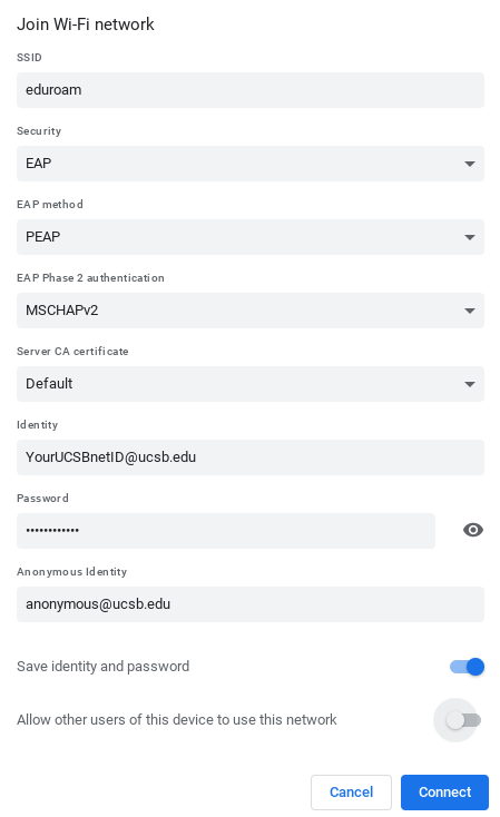 Join Wi-Fi network - Screenshot image