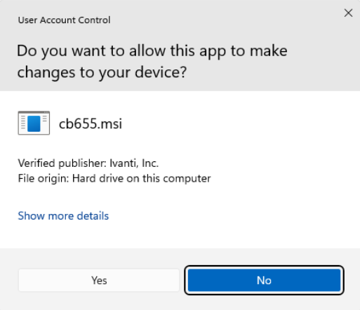 User Account Control - Screenshot image