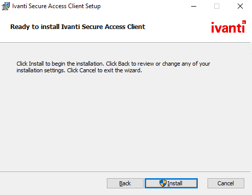 Install Secure Access Client - Screenshot image