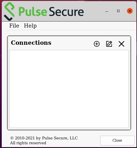 GUI has loaded for Pulse Secure - Screenshot - Image
