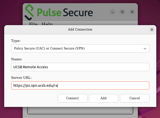 Connection Profile with the following parameters - Screenshot - Image
