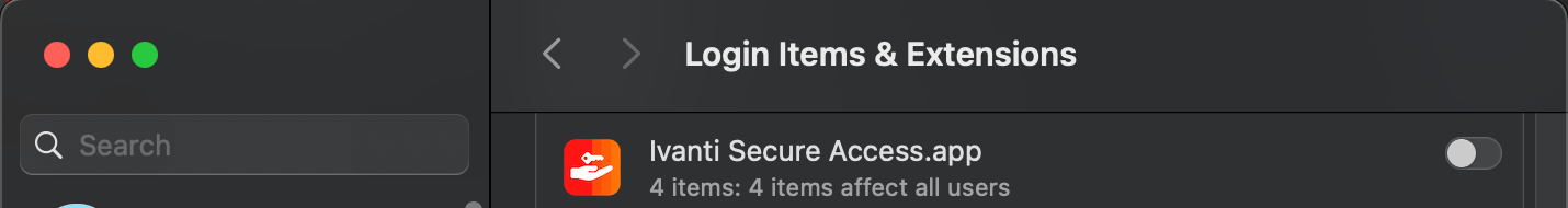 macOS Login Items & Extensions